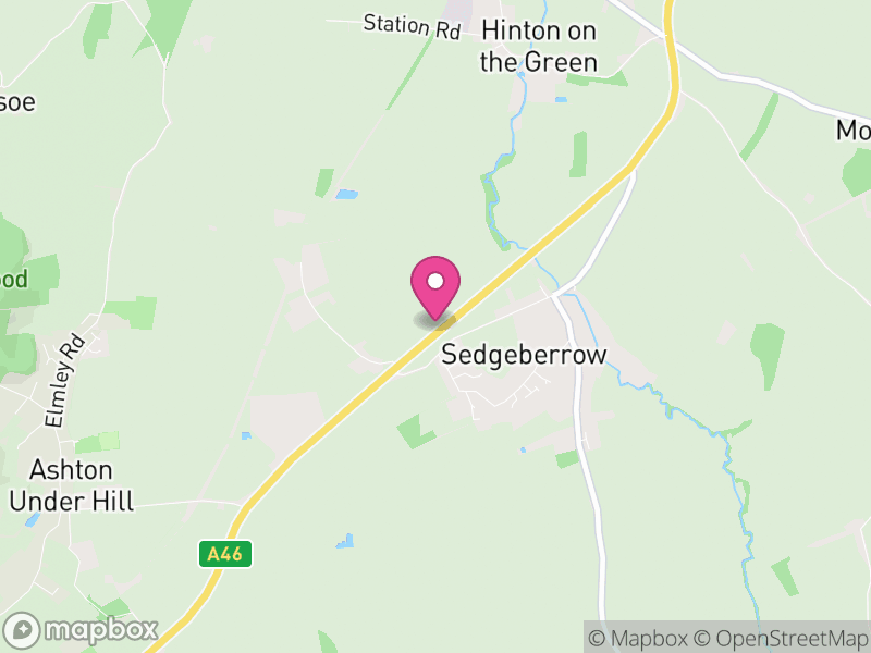 Map of Sedgeberrow, Wychavon