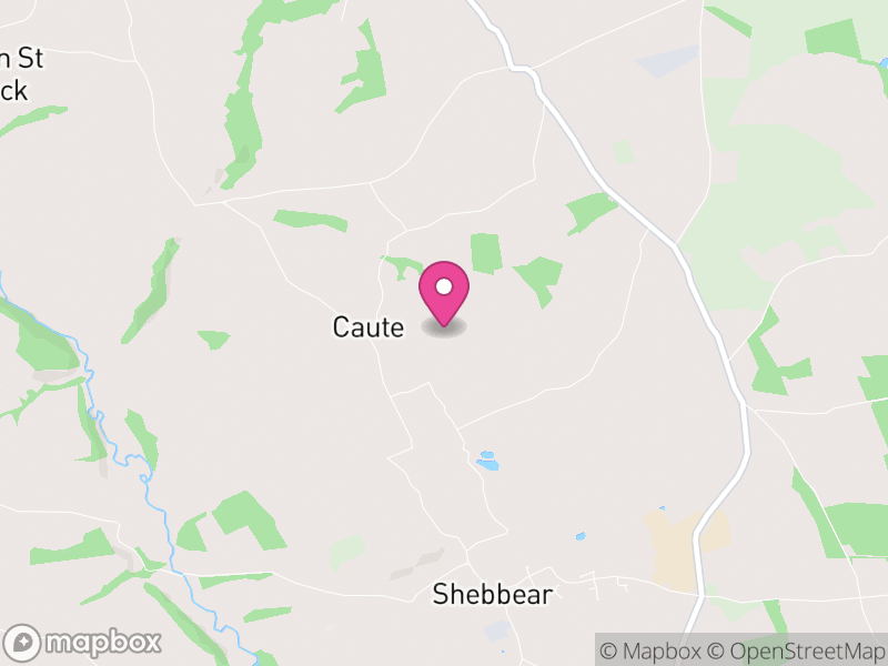 Map of Shebbear, Torridge