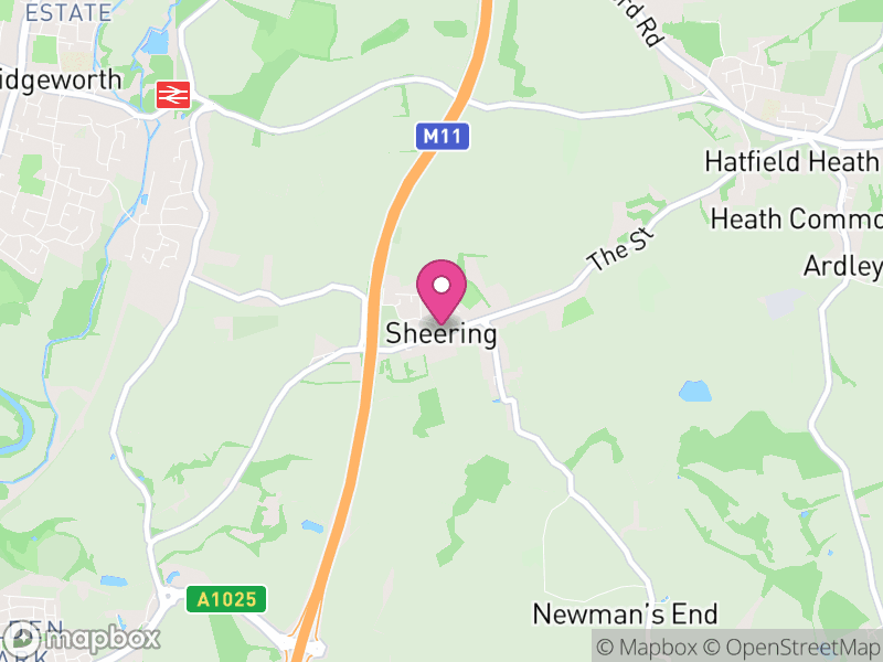 Map of Sheering, Epping Forest