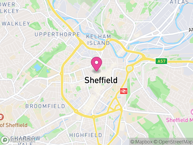 Map of Sheffield, South Yorkshire