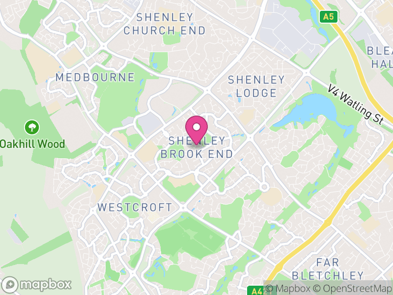 Map of Shenley Brook End, Milton Keynes