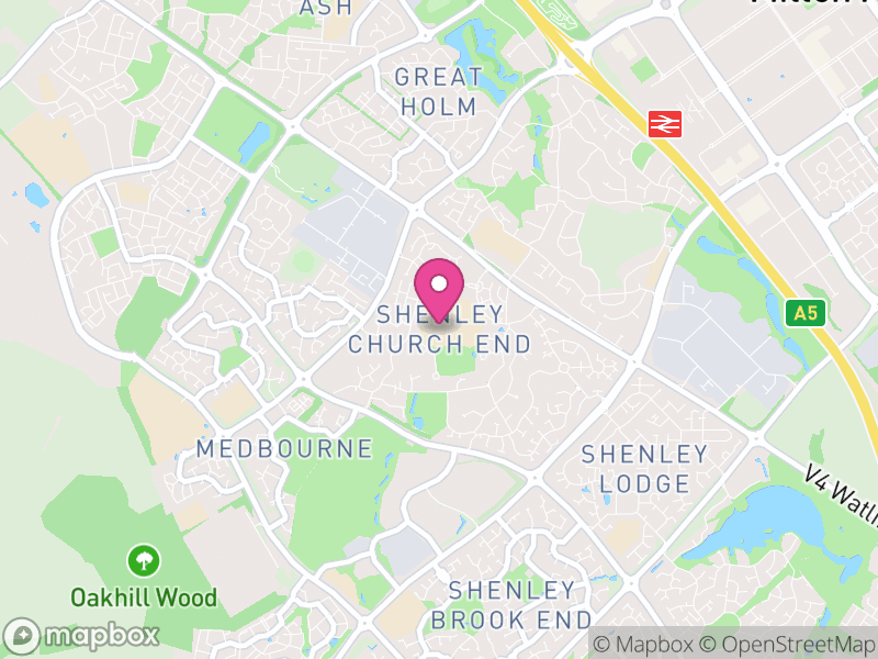 Map of Shenley Church End, Milton Keynes