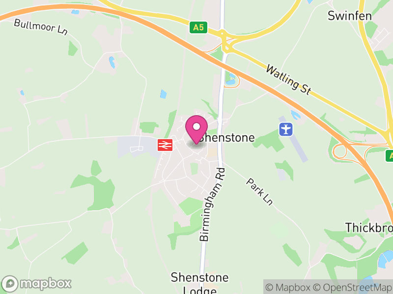 Map of Shenstone, Lichfield