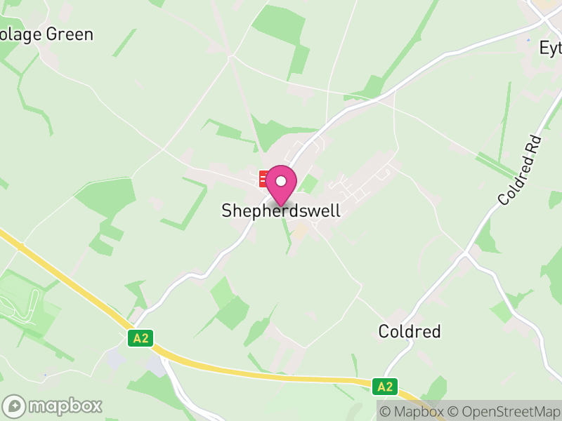 Map of Shepherdswell with Coldred, Dover
