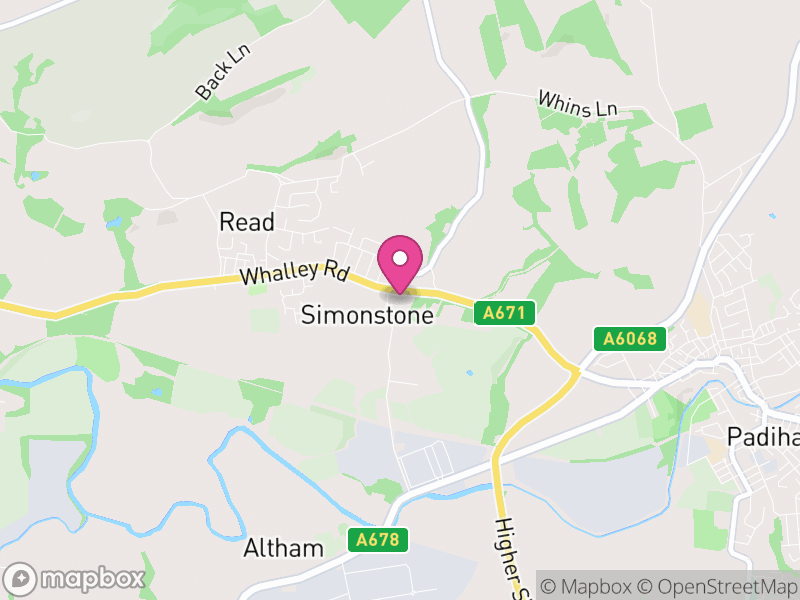 Map of Simonstone, Ribble Valley