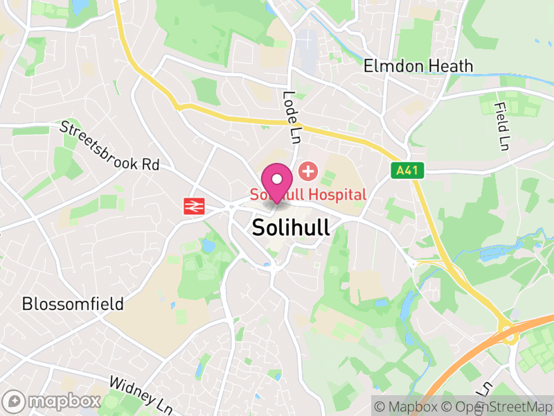 Map of Solihull, West Midlands