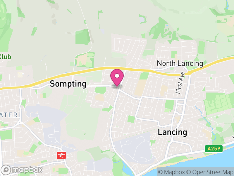 Map of Sompting, Adur