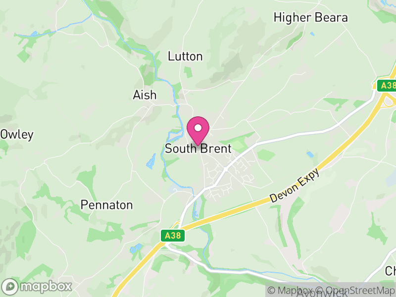 Map of South Brent, South Hams