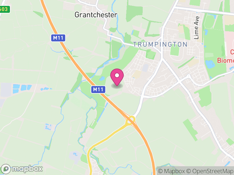 Map of South Trumpington, South Cambridgeshire