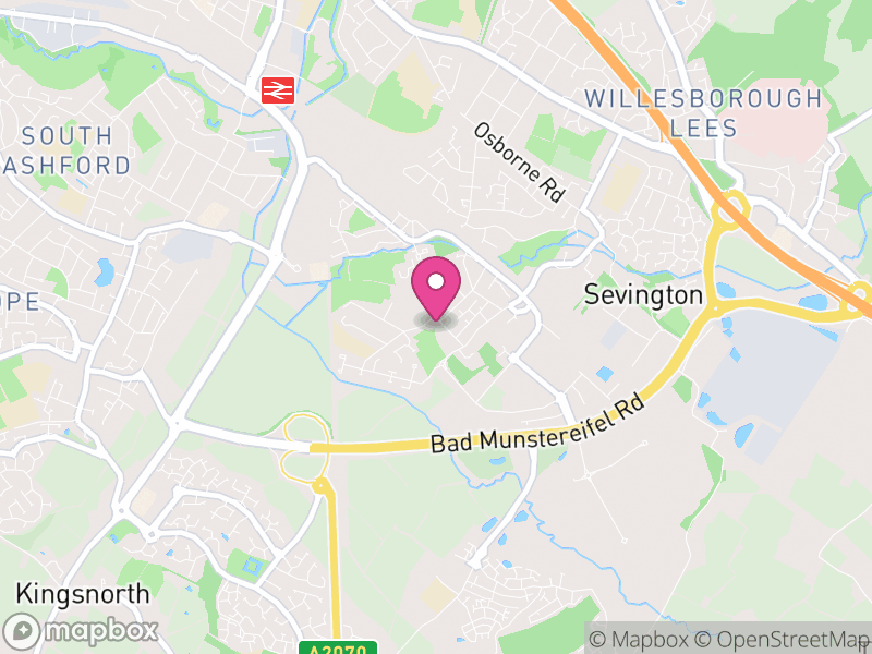 Map of South Willesborough and Newtown, Ashford