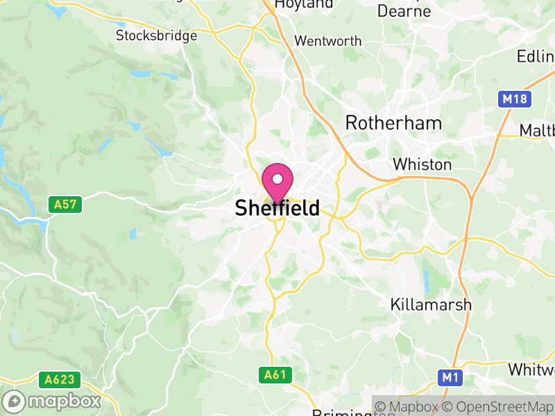 Map of South Yorkshire, England