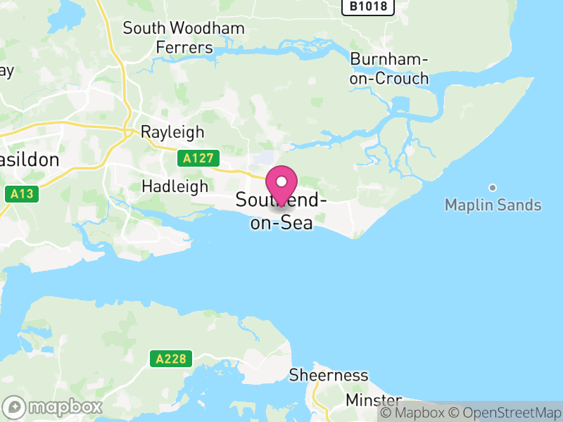 Map of Southend-on-Sea, England