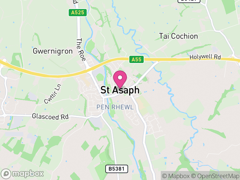 Map of St. Asaph, Denbighshire