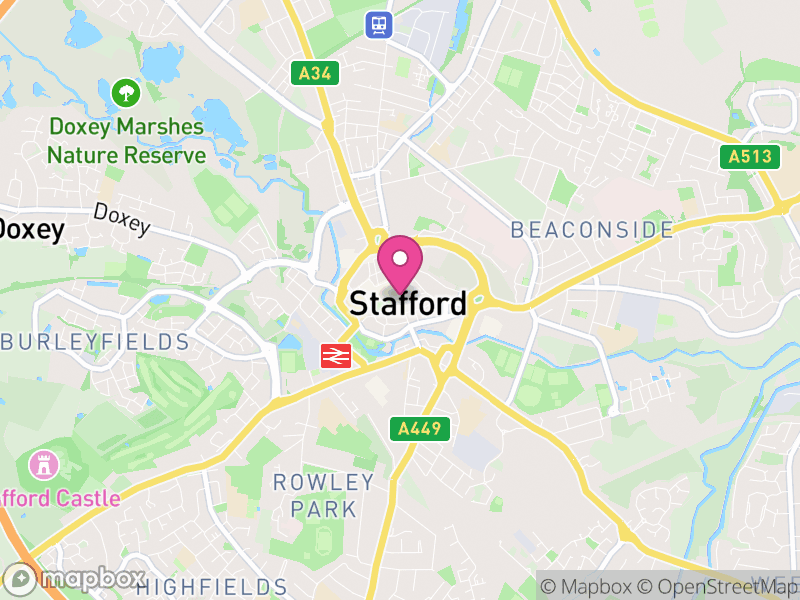 Map of Stafford, Staffordshire