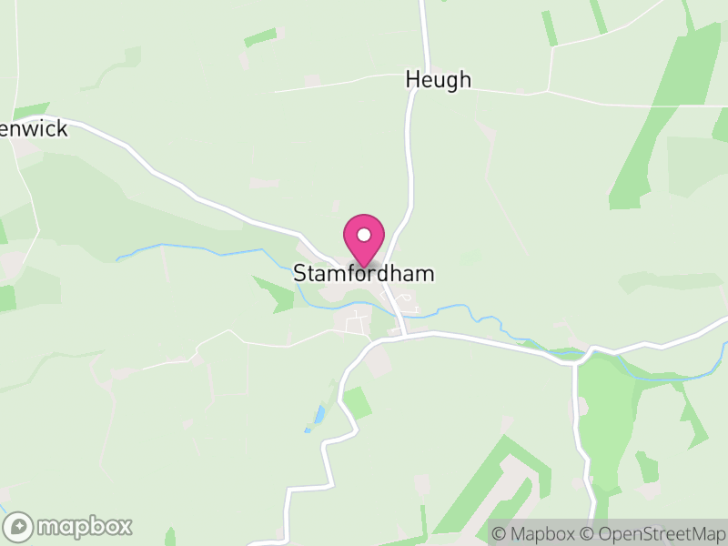 Map of Stamfordham, Northumberland