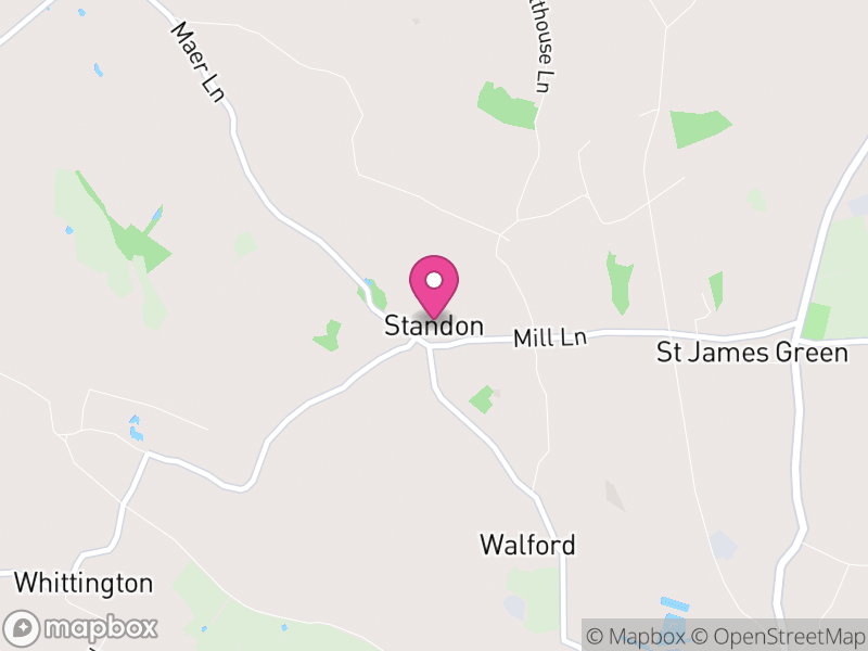Map of Standon, Stafford