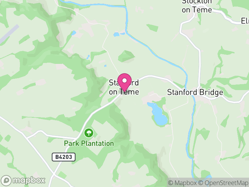 Map of Stanford with Orleton, Malvern Hills