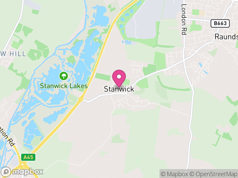 Map of Stanwick, North Northamptonshire