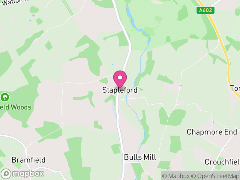 Map of Stapleford, East Hertfordshire