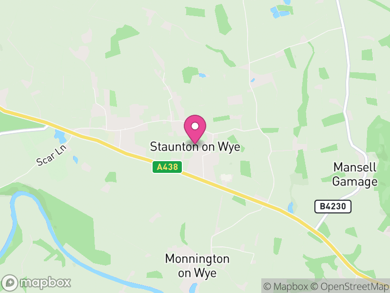 Map of Staunton on Wye, Herefordshire