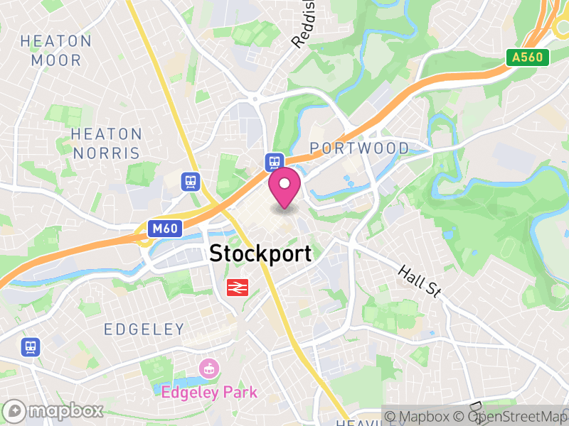 Map of Stockport, Greater Manchester