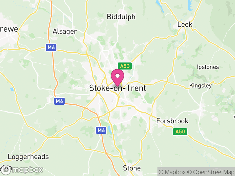 Map of Stoke-on-Trent, England