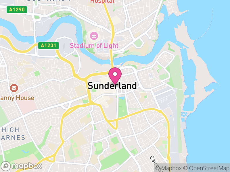 Map of Sunderland, North East