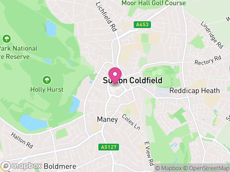 Map of Sutton Coldfield, Birmingham