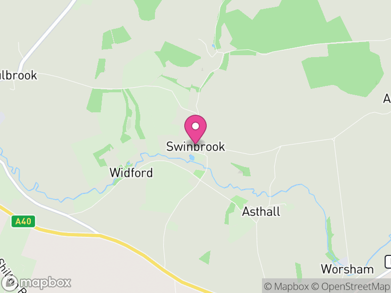 Map of Swinbrook and Widford, West Oxfordshire