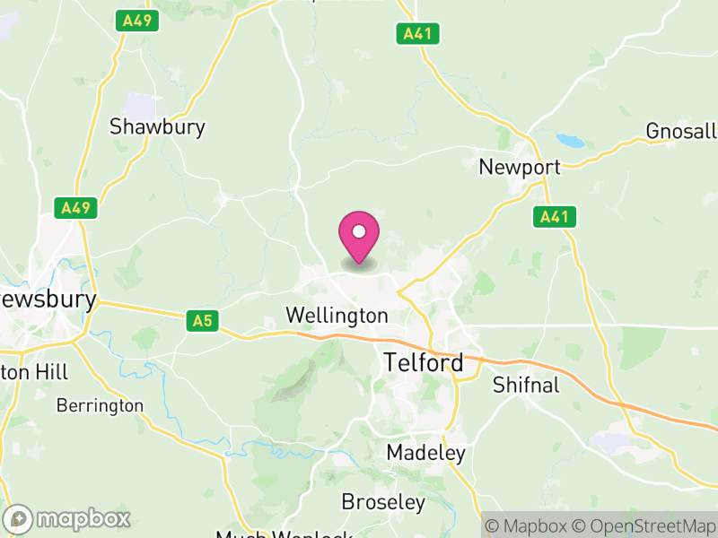 Map of Telford and Wrekin, England