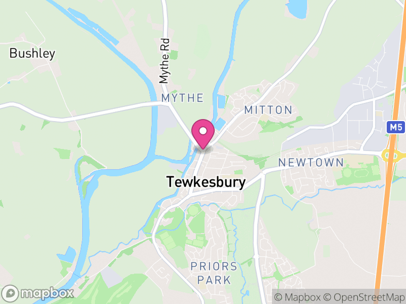 Map of Tewkesbury, Gloucestershire