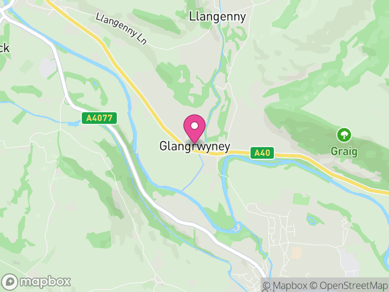 Map of The Vale of Grwyney, Powys