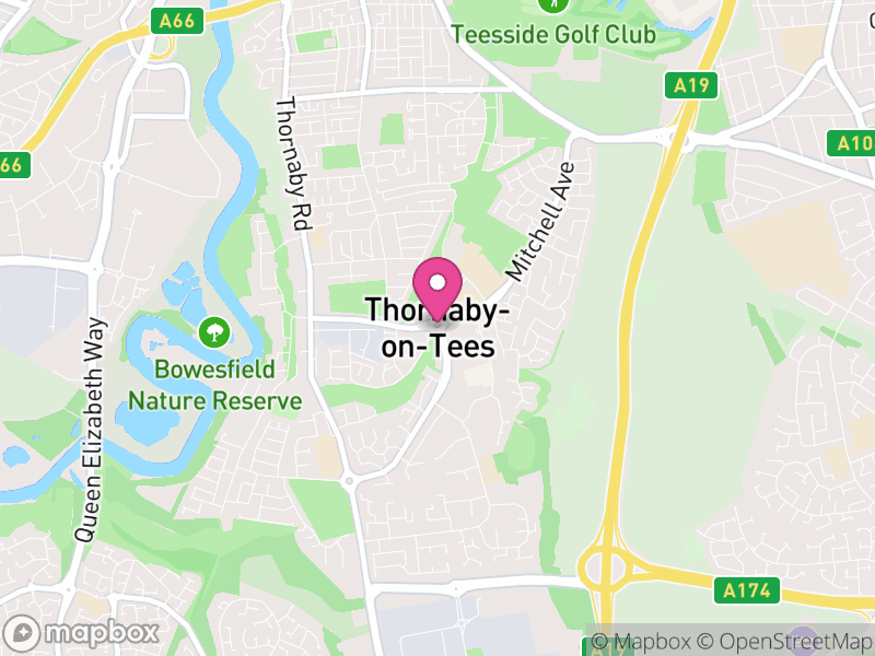 Map of Thornaby, Stockton-on-Tees