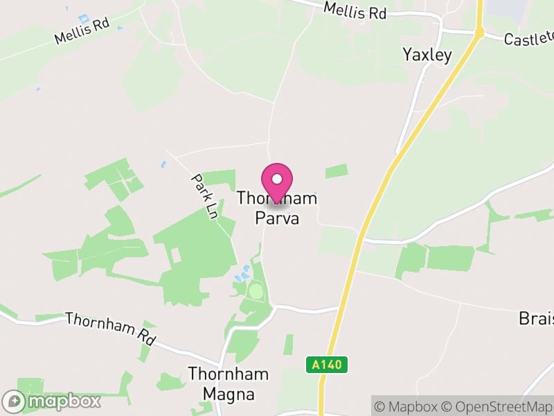 Map of Thornham Parva, Mid Suffolk