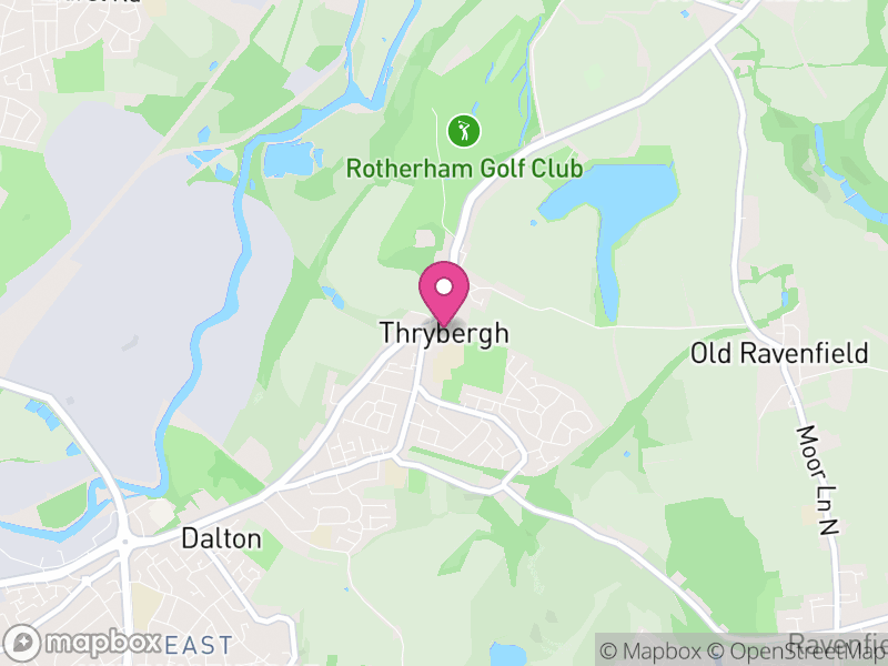 Map of Thrybergh, Rotherham