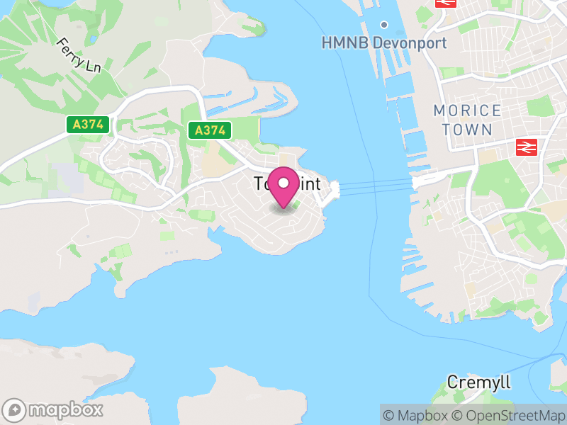 Map of Torpoint, Cornwall