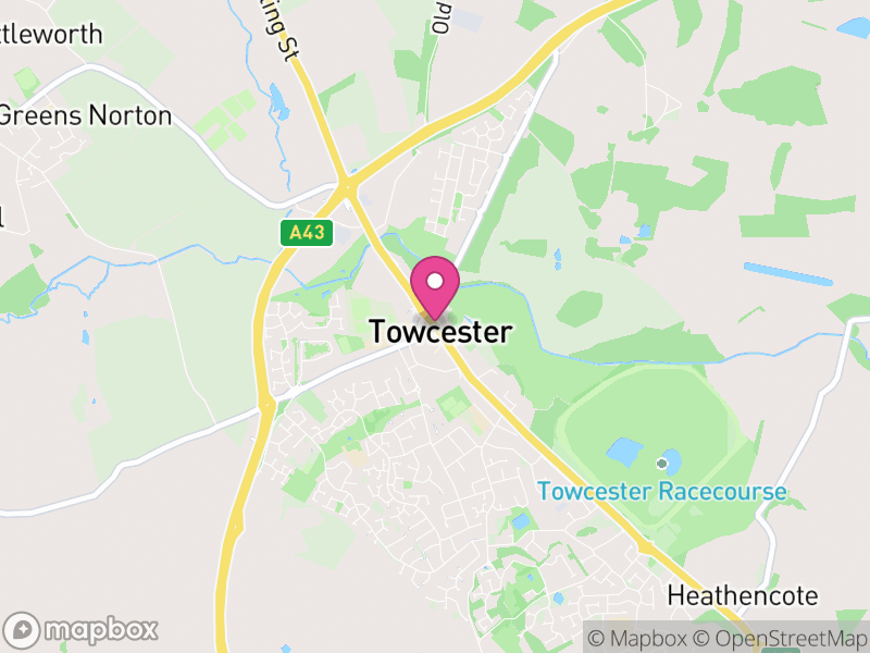 Map of Towcester, West Northamptonshire