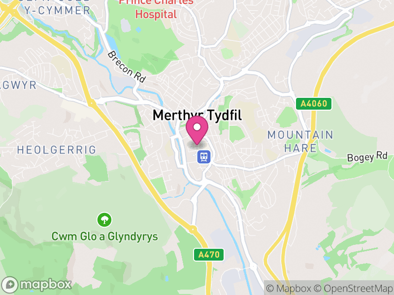 Map of Town, Merthyr Tydfil