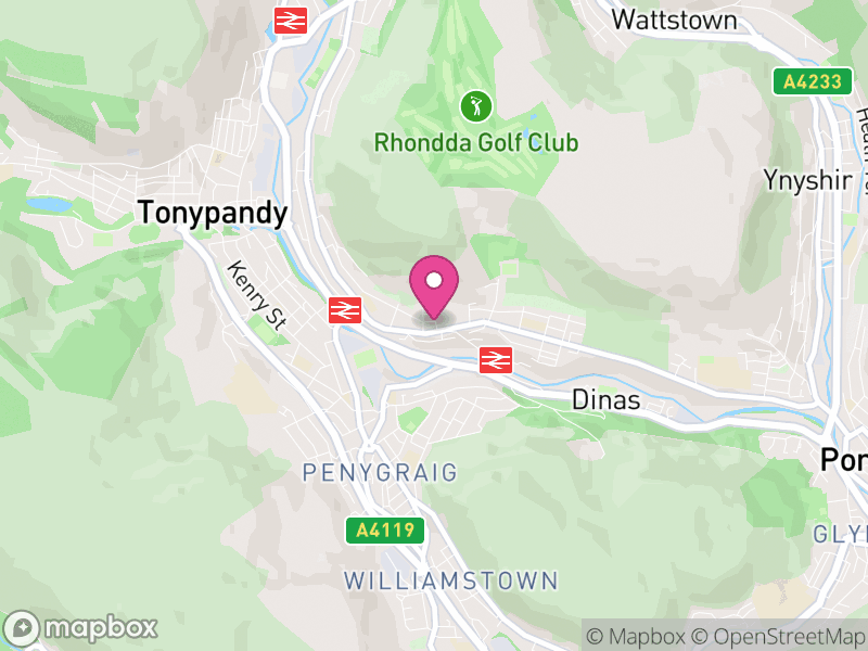 Map of Trealaw, Rhondda Cynon Taf