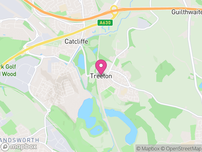 Map of Treeton, Rotherham