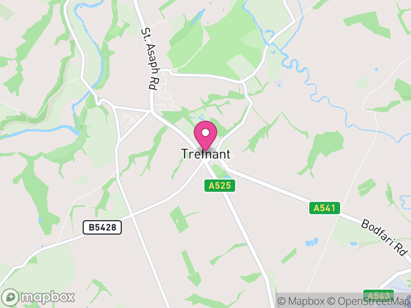 Map of Trefnant, Denbighshire