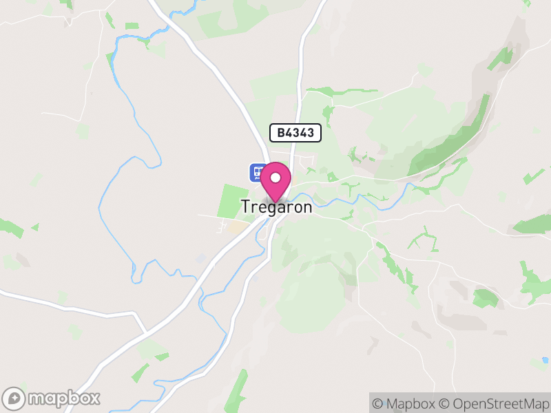 Map of Tregaron, Ceredigion