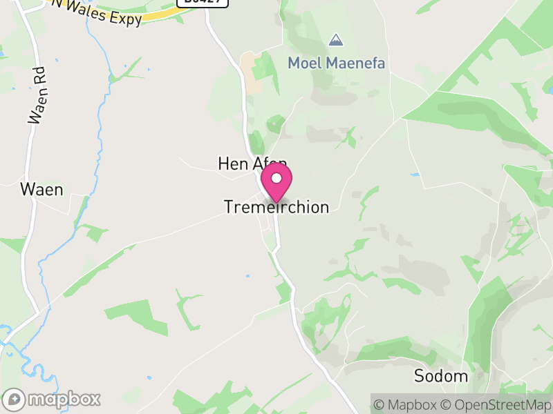 Map of Tremeirchion, Denbighshire