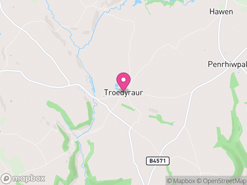 Map of Troedyraur, Ceredigion