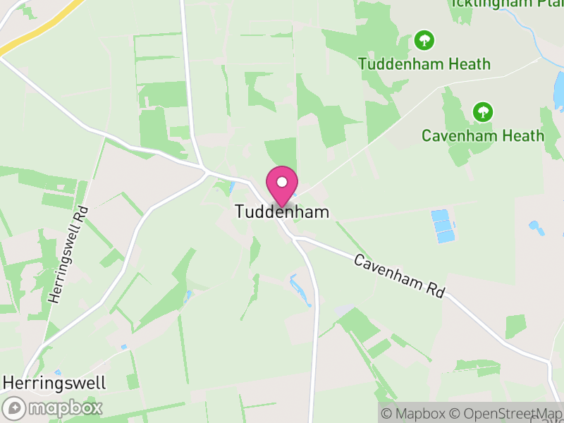Map of Tuddenham, West Suffolk