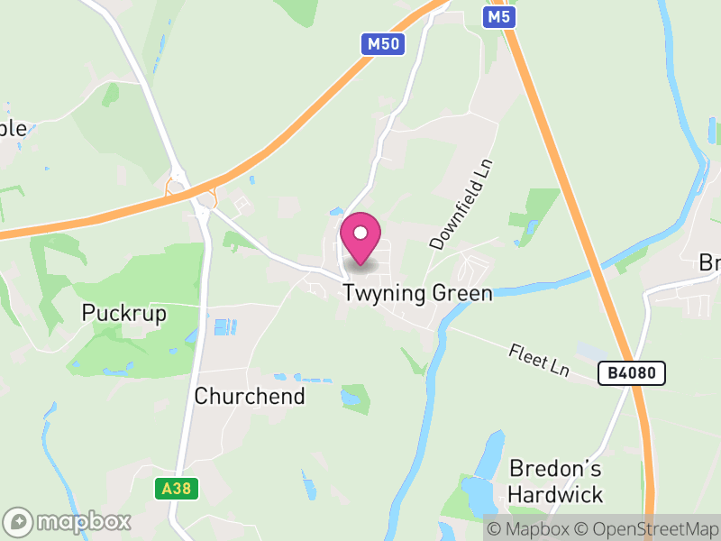 Map of Twyning, Tewkesbury