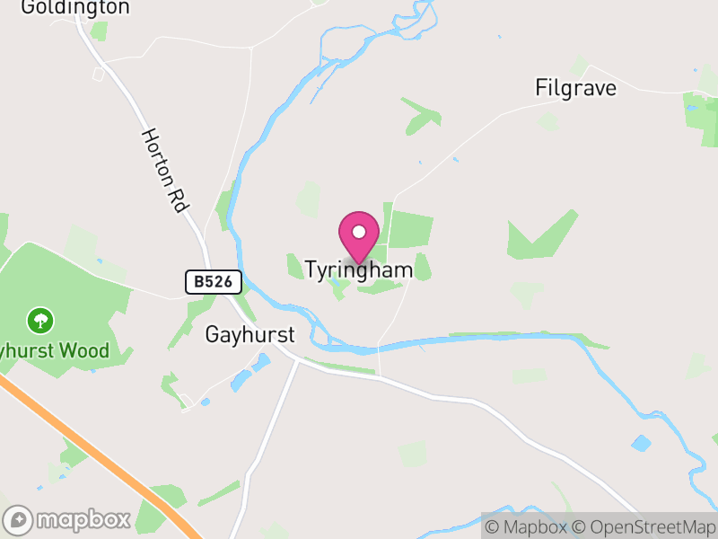 Map of Tyringham and Filgrave, Milton Keynes