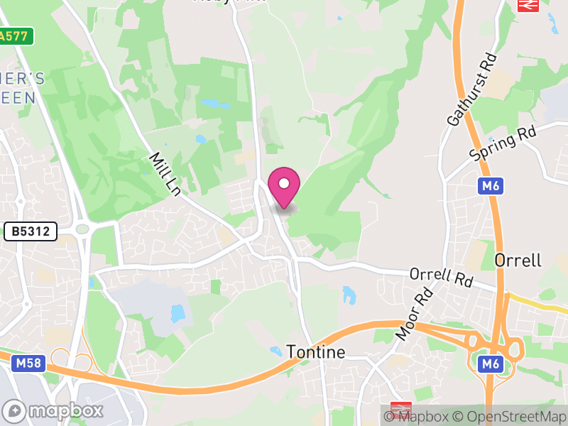 Map of Up Holland, West Lancashire