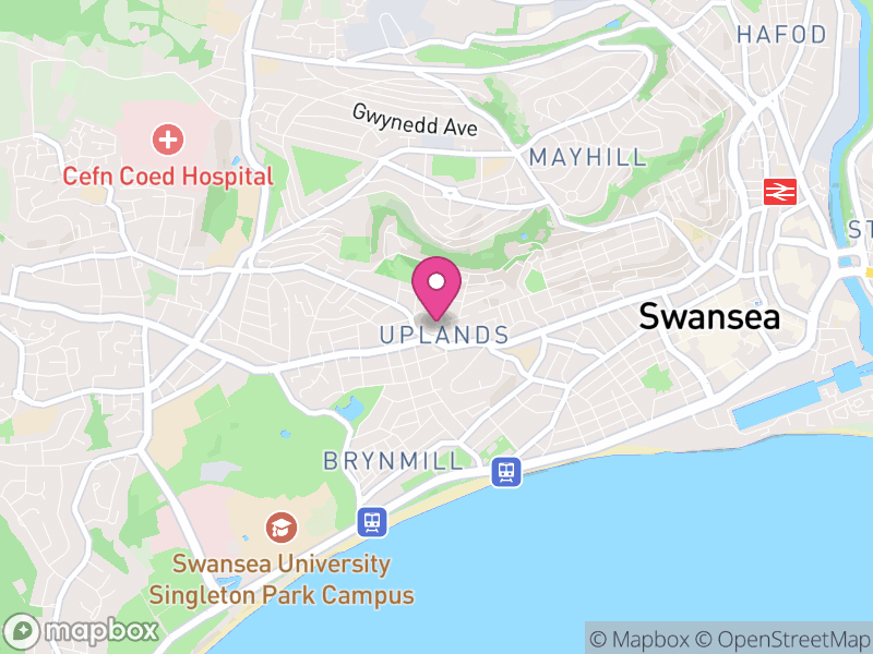 Map of Uplands, Swansea