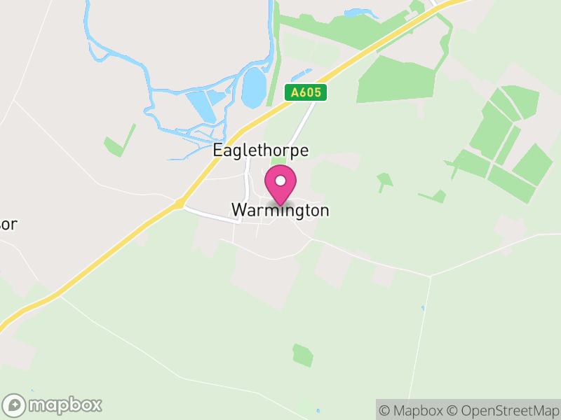 Map of Warmington, North Northamptonshire
